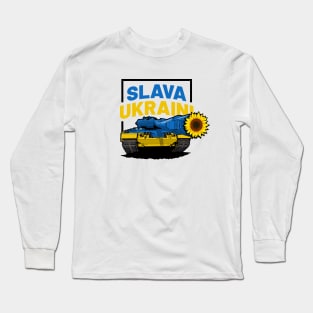 Slava Ukraini Color Tank With Sunflower Long Sleeve T-Shirt